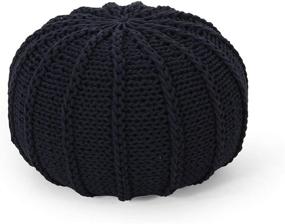 img 4 attached to Agatha Knitted Cotton Pouf Beige Home Decor