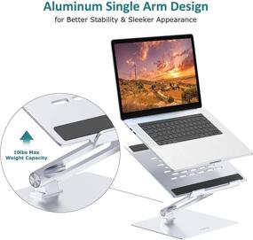 img 2 attached to 🖥️ Silver Laptop Stand for Desk - Portable Foldable Ergonomic Computer Holder, Adjustable Height - NUKOI Ultimate Laptop Riser for MacBook Pro, Air, HP, Notebook (16 Inches Compatible)