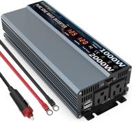 💡 1000w 12v dc to 110v/120v ac pure sine wave power inverter with 2 ac outlets, 3.4a usb port, cooling fans, and lcd display - roarbatt logo