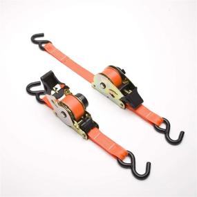 img 4 attached to 🔒 SmartStraps 10-Foot Retractable Ratchet Straps - 3,000 lbs Break Strength for Safe Hauling of Motorcycles, Boats, and Appliances