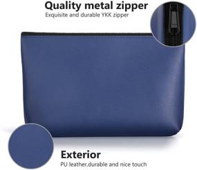 img 2 attached to Waterproof Pencil Pouch Bag for MacBook Power Adapter, Mouse, Apple Pencil, Data Cables, Cellphone, Power Bank, Cosmetic, and More - Royal Blue, Various Styles