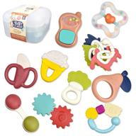 👶 12pcs baby rattles shaker set - baby rattle toys for 6 to 12 months, early educational toys for babies 3-6 months, grab and spin, teethers, ideal baby gifts for newborn boys and girls logo