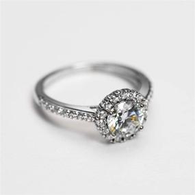 img 2 attached to 💍 1 Carat Moissanite Engagement Ring in 925 Sterling Silver with Simulated Diamonds, D Color VVS Clarity - Exquisite Moissanite Jewelry for Women