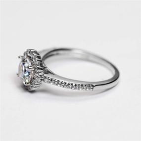 img 1 attached to 💍 1 Carat Moissanite Engagement Ring in 925 Sterling Silver with Simulated Diamonds, D Color VVS Clarity - Exquisite Moissanite Jewelry for Women