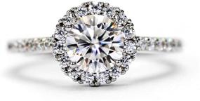 img 4 attached to 💍 1 Carat Moissanite Engagement Ring in 925 Sterling Silver with Simulated Diamonds, D Color VVS Clarity - Exquisite Moissanite Jewelry for Women