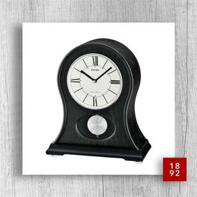 img 1 attached to 🕰️ Seiko Distressed, Black Rounded Chime Mantel Clock: Classic Elegance with a Timeless Chime