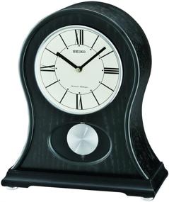 img 3 attached to 🕰️ Seiko Distressed, Black Rounded Chime Mantel Clock: Classic Elegance with a Timeless Chime