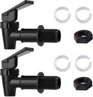 💧 bpa free plastic water spigot: replacement faucet for household water bucket, cooler filtration systems & pitcher - set of 2 (black) logo