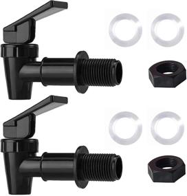 img 4 attached to 💧 BPA Free Plastic Water Spigot: Replacement Faucet for Household Water Bucket, Cooler Filtration Systems & Pitcher - Set of 2 (Black)