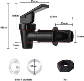 img 3 attached to 💧 BPA Free Plastic Water Spigot: Replacement Faucet for Household Water Bucket, Cooler Filtration Systems & Pitcher - Set of 2 (Black)