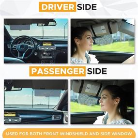 img 3 attached to 🌞 EcoNour Car Sun Visor - Polarized, Anti-Glare Sun Visor Extender for Cars with Front & Side Sunshade Window Sun Blocker - Protection from Sun Glare, Snow Blindness, Fog, and Harmful UV Rays