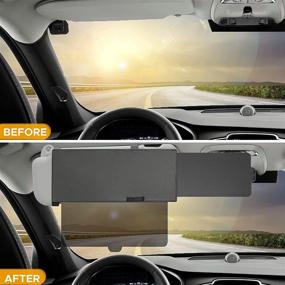 img 2 attached to 🌞 EcoNour Car Sun Visor - Polarized, Anti-Glare Sun Visor Extender for Cars with Front & Side Sunshade Window Sun Blocker - Protection from Sun Glare, Snow Blindness, Fog, and Harmful UV Rays