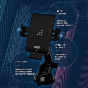 img 3 attached to 🚘 Skyway Prime Plus Wireless Car Charger & Auto-Clamping Phone Holder Kit: Windshield & Air Vent Mounts, 2-Port QC3.0 Car Charger, Qi-Certified for Apple iPhone, Samsung Galaxy, Sony Xperia, LG