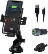 🚘 skyway prime plus wireless car charger & auto-clamping phone holder kit: windshield & air vent mounts, 2-port qc3.0 car charger, qi-certified for apple iphone, samsung galaxy, sony xperia, lg logo