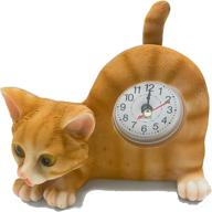 🐈 aie gf65 small orange tabby cat desk clock: playful timekeeper with wagging tail logo