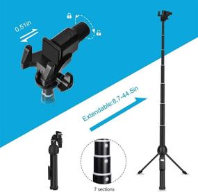 img 1 attached to 📸 Extendable Selfie Stick Tripod with Wireless Remote and Tripod Stand - Professional 45-Inch Selfie Stick for iPhone 6 7 8 X Plus/Samsung Galaxy Note 9/S9 Plus and More