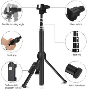 img 2 attached to 📸 Extendable Selfie Stick Tripod with Wireless Remote and Tripod Stand - Professional 45-Inch Selfie Stick for iPhone 6 7 8 X Plus/Samsung Galaxy Note 9/S9 Plus and More