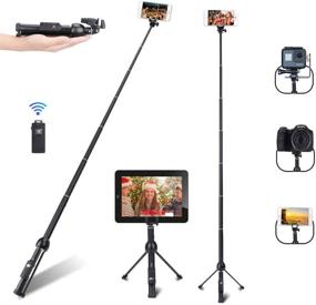 img 4 attached to 📸 Extendable Selfie Stick Tripod with Wireless Remote and Tripod Stand - Professional 45-Inch Selfie Stick for iPhone 6 7 8 X Plus/Samsung Galaxy Note 9/S9 Plus and More