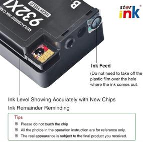 img 1 attached to 🖨️ Starink Compatible Black Ink Cartridge Replacement for HP 932XL 932 XL Printer - 3 Packs for OfficeJet 7610 7612 6600 H711g 6700 6100 7110 H812a 7510 7512