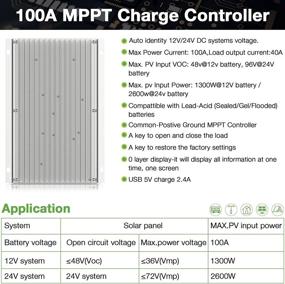 img 3 attached to ⚡ Регулятор заряда солнечной панели OOYCYOO MPPT K100A - 100 ампер с ЖК-дисплеем для систем автоматического заряда батарей 12V/24V.