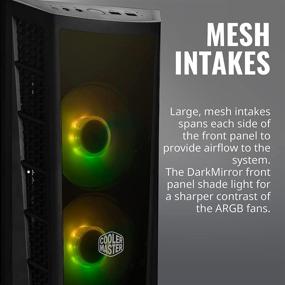 img 3 attached to 🖥️ Корпус Micro-ATX Cooler Master MB320L со встроенными двумя ARGB-вентиляторами, темным зеркальным передним панелями, воздуховодами из сетки, боковой панелью из закаленного стекла и ARGB-системой подсветки.