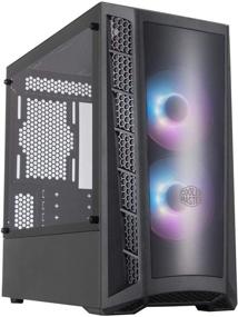 img 4 attached to 🖥️ Корпус Micro-ATX Cooler Master MB320L со встроенными двумя ARGB-вентиляторами, темным зеркальным передним панелями, воздуховодами из сетки, боковой панелью из закаленного стекла и ARGB-системой подсветки.