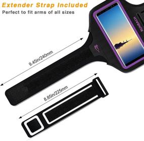 img 3 attached to RUNBACH Purple Galaxy Note 20/10+/9/8 Armband: Sweatproof Sportband with Fingerprint Touch & Card Slot for Samsung Galaxy Note Series