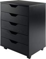 🗄️ halifax winsome storage/organization, black, 5-drawer logo