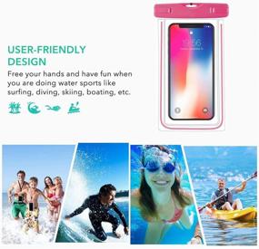 img 3 attached to 📱 Universal Waterproof Pouch Phone Dry Bag Underwater Case - iPhone 11 Pro Max, Galaxy, Pixel, Waterproof for Pool, Beach, Swimming, Kayak