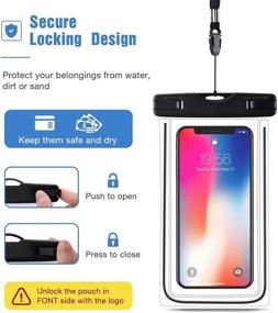 img 2 attached to 📱 Universal Waterproof Pouch Phone Dry Bag Underwater Case - iPhone 11 Pro Max, Galaxy, Pixel, Waterproof for Pool, Beach, Swimming, Kayak