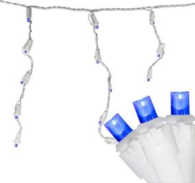 img 2 attached to 🎄 Northlight 100 Blue LED Wide Angle Icicle Christmas Lights - 5.5 ft White Wire: Shop Now for Festive Holiday Decoration