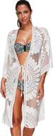 flaunt your style: ladies sexy bikini cover up for beach bathing in see-through white floral lace, perfect for plus size! logo