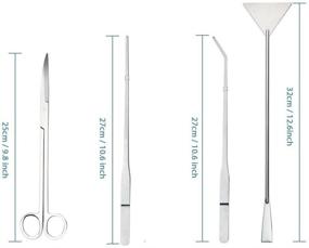 img 3 attached to 🌿 Aquarium Plant Tools Set: Aquascaping Tweezers, Scissor, Spatula, Scrapers - 4 in 1 Stainless Steel Kit for Fish Starter Kits, Aquariums, and Tank Plants