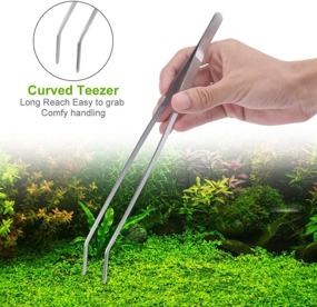 img 2 attached to 🌿 Aquarium Plant Tools Set: Aquascaping Tweezers, Scissor, Spatula, Scrapers - 4 in 1 Stainless Steel Kit for Fish Starter Kits, Aquariums, and Tank Plants
