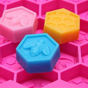 img 1 attached to Versatile eoocvt Bee Honeycomb Cake Mold: Effortlessly Create Perfectly Shaped Soap, Chocolate, and More! (Orange)