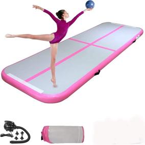 img 4 attached to 🤸 CNSPORT Inflatable Air Gymnastics Mat: 10ft/13ft/16ft/20ft Training Mats and Tracks for Home Use and Training