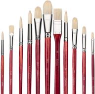 🖌️ fuumuui 11pcs professional paint brush set: high-quality chungking hog bristle brushes for acrylic and oil painting with carry box included logo