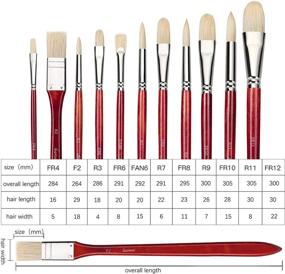 img 1 attached to 🖌️ Fuumuui 11pcs Professional Paint Brush Set: High-Quality Chungking Hog Bristle Brushes for Acrylic and Oil Painting with Carry Box Included