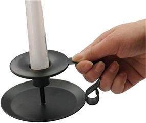 img 2 attached to 🕯️ Black Candlestick Holders - Wrought Iron Taper Candle Holder Set of 2, Iron Candle Holders