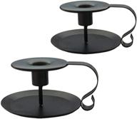 🕯️ black candlestick holders - wrought iron taper candle holder set of 2, iron candle holders logo