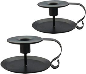 img 4 attached to 🕯️ Black Candlestick Holders - Wrought Iron Taper Candle Holder Set of 2, Iron Candle Holders