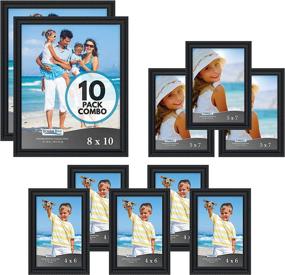 img 4 attached to 🖼️ Icona Bay Combination Black Picture Frames Set - 10 PC: 4x6, 5x7, and 8x10 Multi-Pack for Contemporary Wall Gallery Décor in the Inspirations Collection