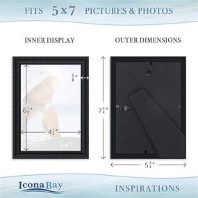 img 2 attached to 🖼️ Icona Bay Combination Black Picture Frames Set - 10 PC: 4x6, 5x7, and 8x10 Multi-Pack for Contemporary Wall Gallery Décor in the Inspirations Collection