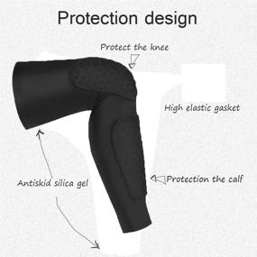 img 2 attached to 🏀 PISIQI Knee Compression Sleeves: Ultimate Support & Protection for Basketball, Volleyball, Football & Snowboarding