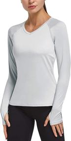 img 1 attached to 🏃 BALEAF Women's Quick Dry Running Shirts with Thumbholes - Long Sleeve Workout Tops