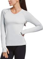 🏃 baleaf women's quick dry running shirts with thumbholes - long sleeve workout tops логотип