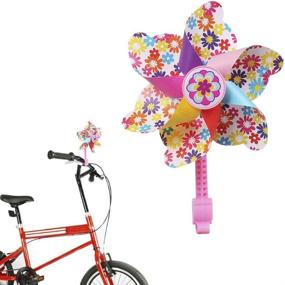 img 4 attached to 🌸 MINI-FACTORY Bike Handlebar Flower Pinwheel - Fun and Colorful Spinning Decoration for Kid's Bicycle