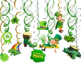 img 1 attached to 🍀 St. Patrick's Day Party Decorations: Irish Lucky Supplies + Hanging Swirls, Ceiling Streamers, & Green Shamrock Foil Swirl Home Decor – Perfect for Celebrating Saint Paddy's, Events, or Gathering