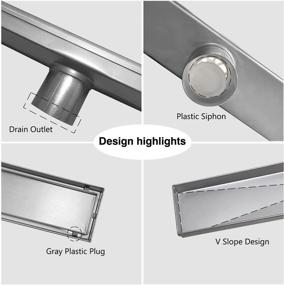 img 2 attached to 🚿 Naiture 18-inch Tile-in Linear Shower Drain in Brushed Stainless Steel