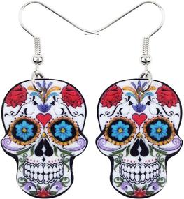 img 4 attached to Acrylic Halloween Skeleton Earrings Jewelry